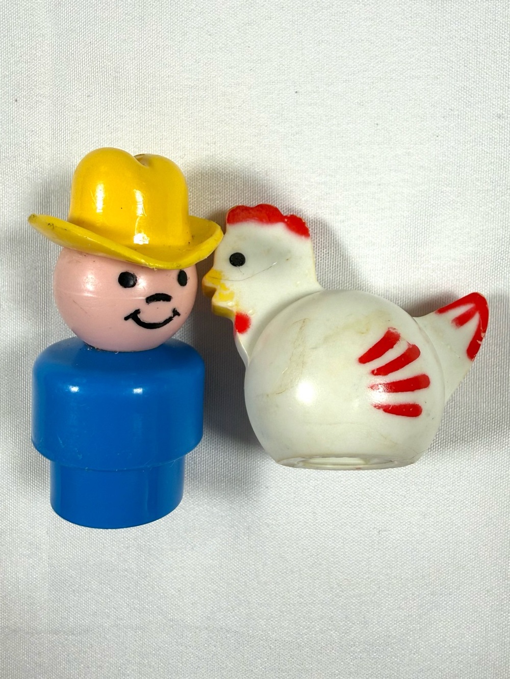 VINTAGE FISHER-PRICE Little People Play Family Farmer Chicken 1970s Farm Figures